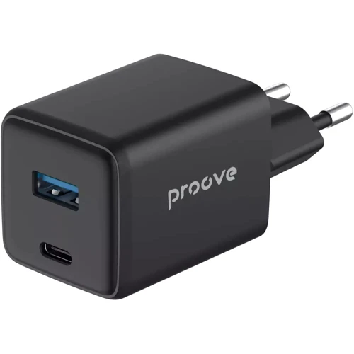 Зарядное устройство Proove Wall Charger USB+USB-C Pocket GaN Plus 25W Black (WCPG25111201): Сила тока 2.4А и более