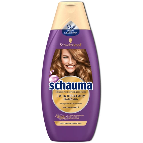 Schwarzkopf Schauma Shampoo 400 ml Шампунь Сила Кератина с укрепляющим пантенолом для тонких, ослабленных волос