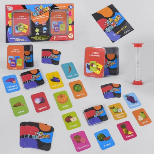 Карткова гра 4FUN Game Club Гра пам'яті – з овочами та фруктами (UKB-B 0046-1): Виробник 4FUN Game Club