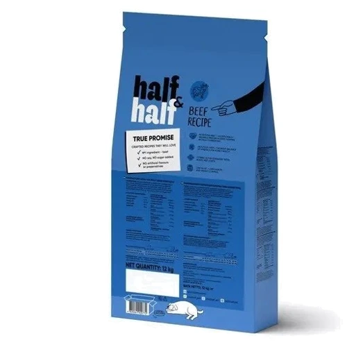 Сухой корм Half & Half для взрослых собак больших пород с говядиной 12 кг (4820261920772): Тип Сухой корм