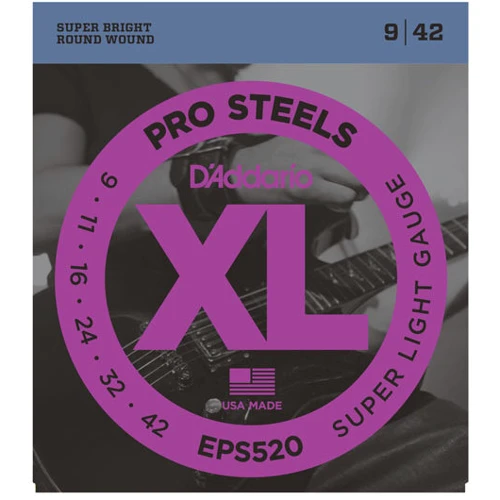 Струна для гитар Струны D`ADDARIO EPS520 XL PRO STEELS SUPER LIGHT 09-42