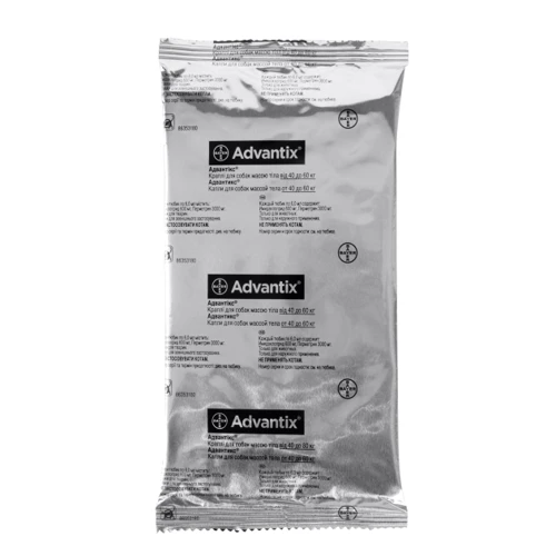 Краплі Bayer/Elanco Advantix для собак 40-60 кг від заражень екто паразитами 4 піпетки/1 уп. (4007221048947): Країна виробник Німеччина