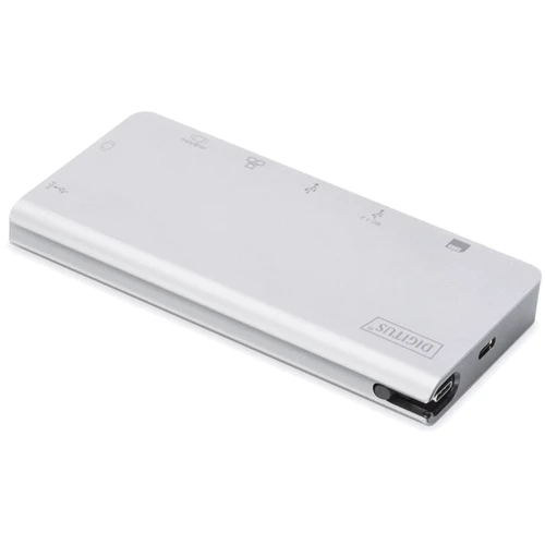 Адаптер Digitus Adapter USB-C to HDMI+VGA+2xUSB+USB-C+SD/TF+RJ54 Silver (DA-70866) фото 5