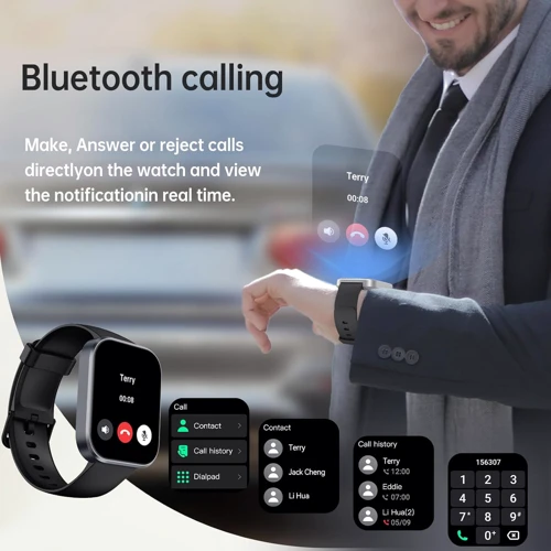 Смарт-годинник Oukitel BT103 Black: Особливості Влагозащищенные, Большой экран, Калькулятор, Голосовой помощник, Функция звонка, Динамик (громкая связь), Встроенный микрофон