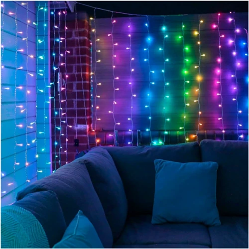 Гирлянда Smart LED Twinkly Pro Curtain RGBW 250 AWG22 IP65 черный: Применение для дома