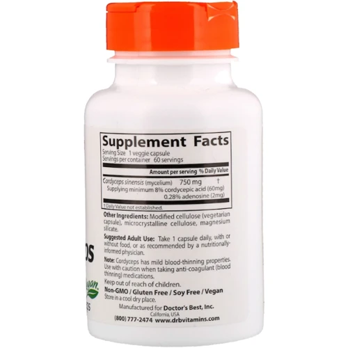 Doctor's Best Ultra Cordyceps 60 Caps (DRB-00103): Форма выпуска Капсулы