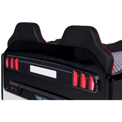 Кровать машина Мустанг чёрная c подсветкой (700.02.04)