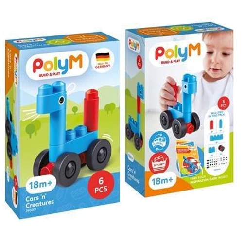 Конструктор PolyM Машинки и зверьки 6 деталей (760001)