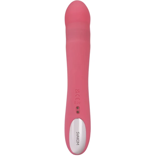 Вибратор-кролик Svakom Avery Strawberry Pink (с двигающимся стволом, движение вперед-назад)