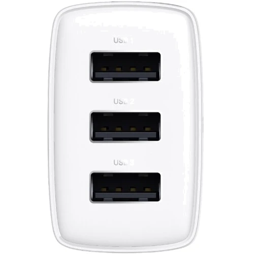Зарядное устройство Baseus Wall Charger 3xUSB Compact 17W White (CCXJ020102): Сила тока 2.4А и более