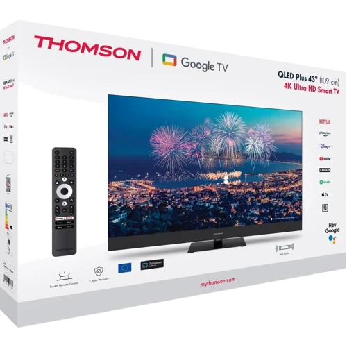 Телевизор Thomson 43QG6C14: Тюнер (DVB-S2, DVB-C, DVB-T2, DVB-T) + аналоговый