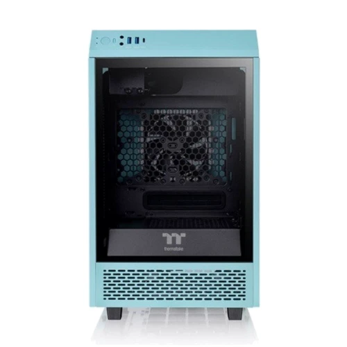 Корпус ThermalTake The Tower 100 Turquoise Window (CA-1R3-00SBWN-00): Материал передней панели закалённое стекло и сталь
