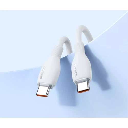 Кабель Baseus Cable USB-C to USB-C Pudding Series Fast Charging Cable 100W 2m White (P10355702221-01) фото 4