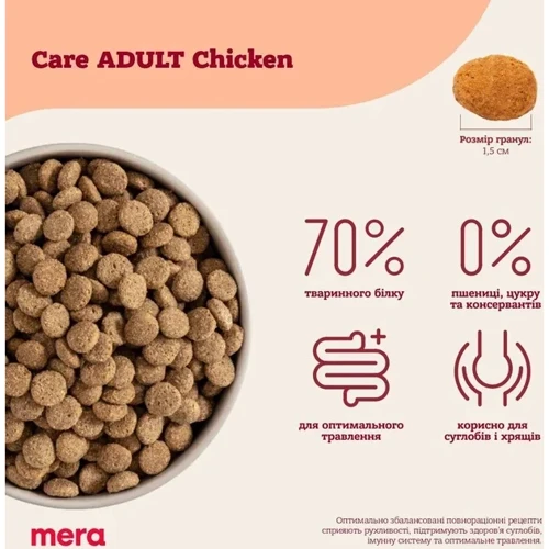 Сухий корм для дорослих собак Mera Care Adult Chicken з куркою 10 кг (148) (062645): Вік Взрослые