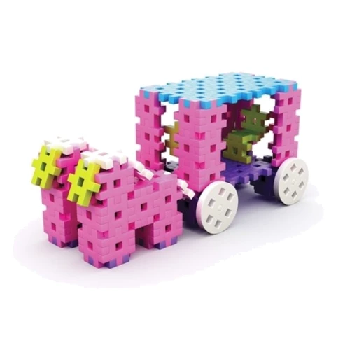 Конструктор MELI BASIC фигурный 400 эл. розовый (2,5х2,5см)