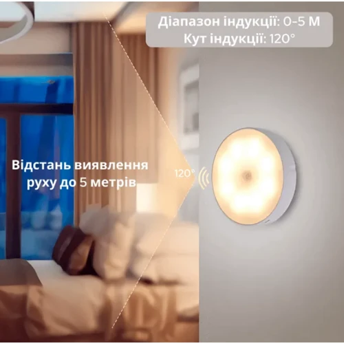 Ночник Inspire night GZ-1 с датчиком движения и аккумулятором 400mAH 0.6W: Тип источника освещения Светодиодная лампа LED