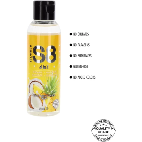 Съедобная массажная смазка Stimul8 4-in-1 Dessert Lube ананасовый десерт, 125 мл