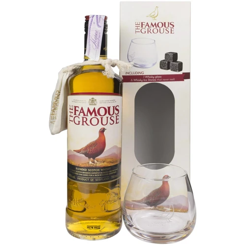Виски The Famous Grouse 0.7л + стакан и камни для виски (CCL1123245): Объем, л 0.7