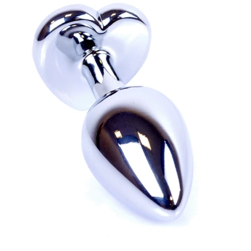 Анальная пробка с кристаллом Jewellery Silver Heart PLUG Red