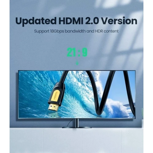 Кабель Ugreen Cable HDMI 4K M to HDMI 4K M 1m Yellow/Black (10115) фото 5