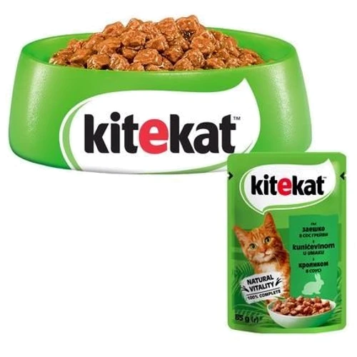 Вологий корм Kitekat для кішок з кроликом у соусі 28х85 г (5900951256660): Клас Эконом