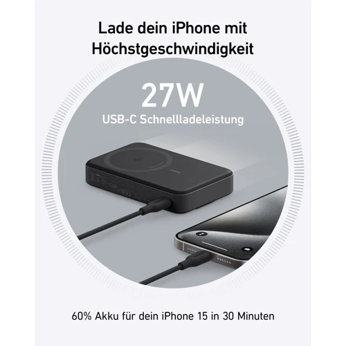 Внешний аккумулятор Anker Powerbank 10000 mAh MagGo 15W Black фото 7