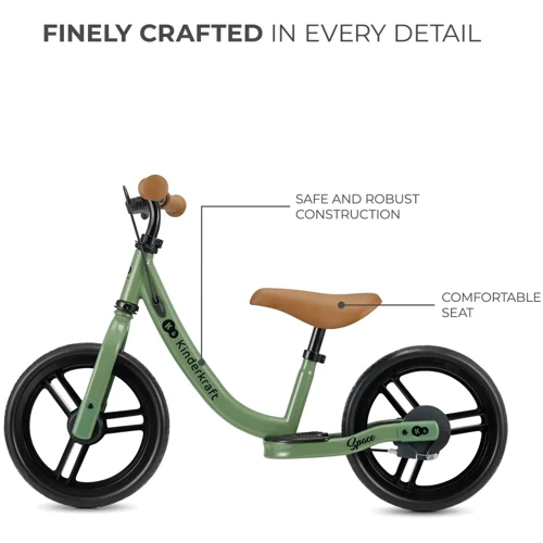 Біговел Kinderkraft Space Light Green (KRSPAC23GRE0000): Колеса литые