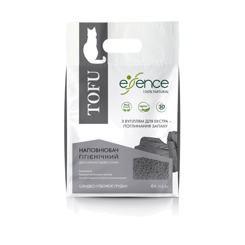 Наповнювач для котячого туалету Essence з вугіллям 1-4 мм 6 л (4820261920048)