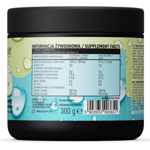 OstroVit Aqua Kick Pear Power Таурін 300 г смак груша: Тип Таурин