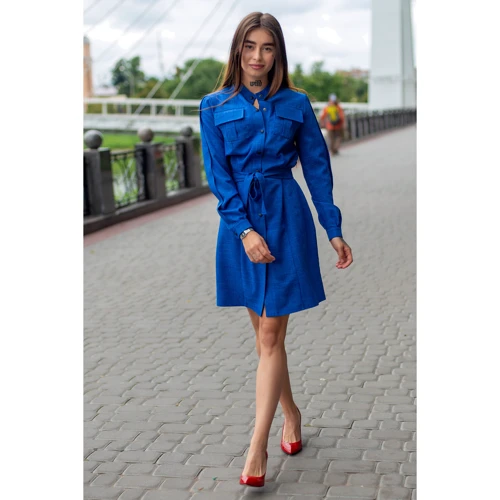 Платье FLFashion Хоо ХПХ 3251 52 синее повседневное до середины бедра: Вид Повседневные платья