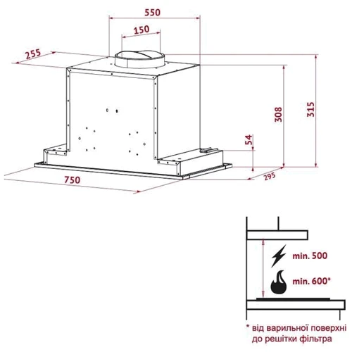Вытяжка Perfelli BIS 7633 I 1000 LED фото 7