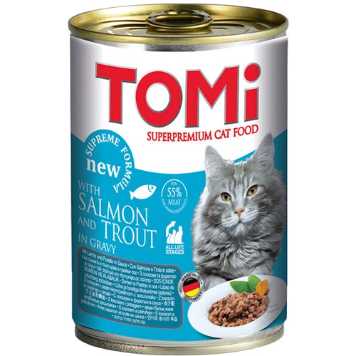 Влажный корм для кошек TOMi Лосось и Форель 400 г