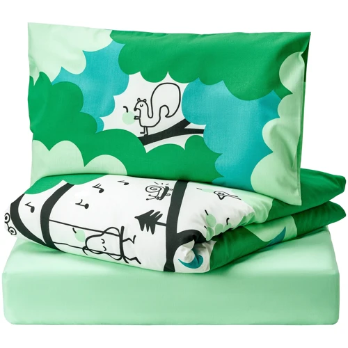 Комплект постельного белья для детской кроватки ІКЕА GRÖNFINK 60х120 см (80572364): Тип постельный комплект
