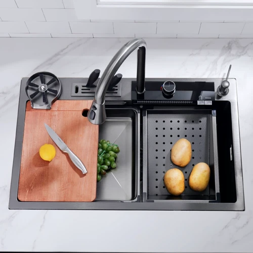 Кухонна мийка Lefton Workstation Kitchen Sink Set Digital Temperature Display KS2205 (SK019-G): Кількість чаш 1