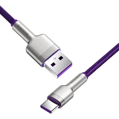 Кабель Baseus USB Cable to USB-C Cafule Metal 40W 1m Purple (CATJK-A05) фото 5