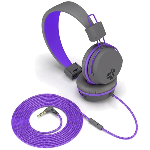 Наушники JLab JBuddies Studio Kids Wired Graphite/Violet (IEUHJKSTUDIORGRYPRP6): Дополнительно Совместимость с Android, складная конструкция