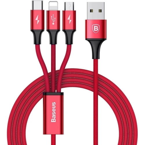 

Baseus Usb Cable to Lightning/microUSB/USB-C Rapid Red (CAMLT-SU09)