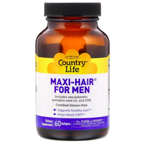 Country Life Maxi Hair for Men 60 Softgels Вітаміни для шкіри і волосся чоловіків
