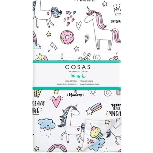 Комплект постельного белья Cosas Unicorn Sweet Grey подростковый на резинке 155х215 см (UnicornSweet_El140_Grey_155)