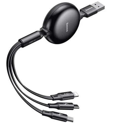 Кабель Baseus USB Cable to Lightning/microUSB/USB-C Little Octo pus Adjustable 1.2m Black (CAMLT-ZY01): Тип USB Cable - Lightning/microUSB/USB-C