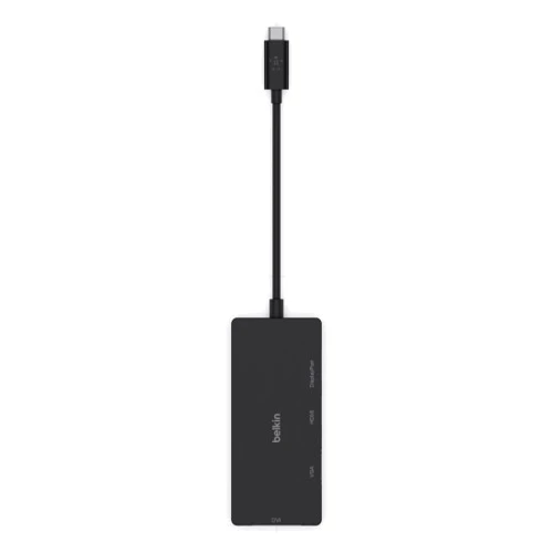 Адаптер Belkin Adapter USB-C to VGA+HDMI+DisplayPort+DVI Black (AVC003BTBK): Дополнительные разъемы DVI, DisplayPort, HDMI, VGA