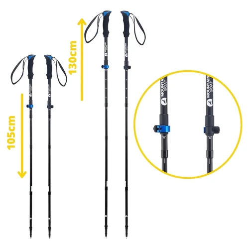 Треккинговая палка Mountain Goat Pro+ Black/Blue 43-130см (MG0007)