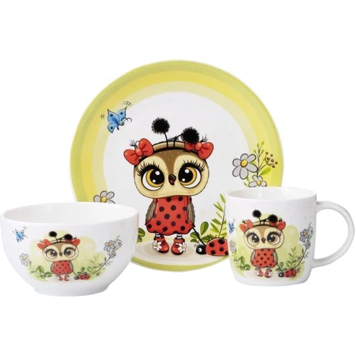 Набор детской посуды Ardesto Lucky owl 3 предмета фарфор (AR3454LS)