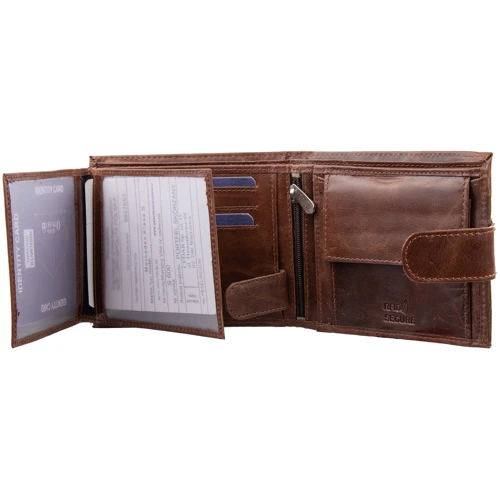 Чоловіче портмоне Buffalo Wild коричневе (DNKN992L-MVTB-brown): Матеріал Натуральна шкіра