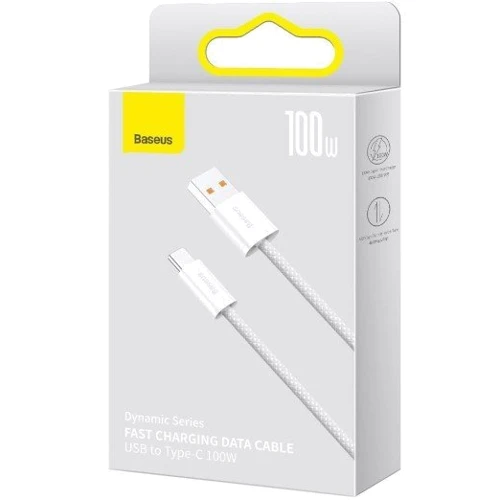 Кабель Baseus USB Cable to USB-C Dynamic Series Fast Charging 100W 1m White (CALD000602) фото 4