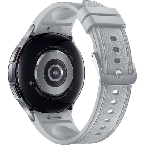 Смарт-часы Samsung Galaxy Watch 6 Classic 47mm Silver with Hybrid Eco-Leather Silver Band (SM-R960NZSA) (UA): Фитнес-функции GPS-модуль, Пульсометр, Подсчет калорий, Шагомер
