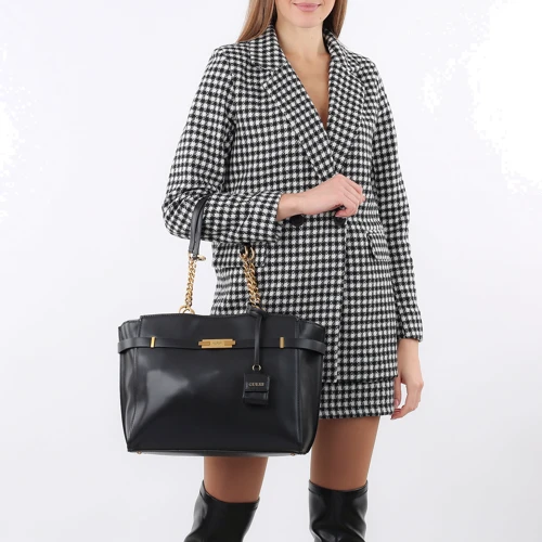 Женская сумка тоут Guess Bea Elite Tote черная (HWVB8132230-BLA): Застежка Молния
