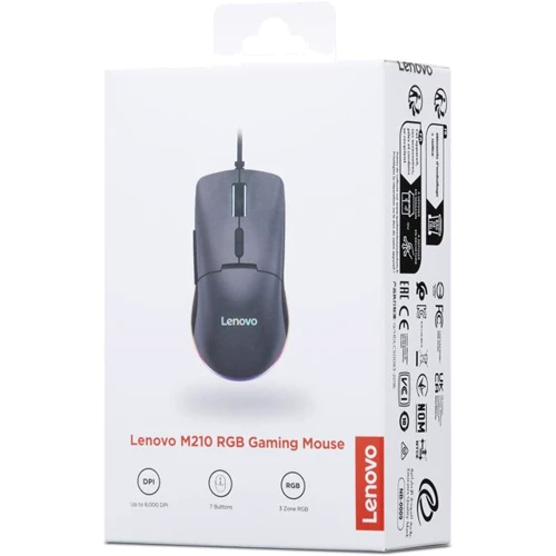 Мишка Lenovo M210 RGB USB Black (GY51M74265): інтерфейс підключення USB
