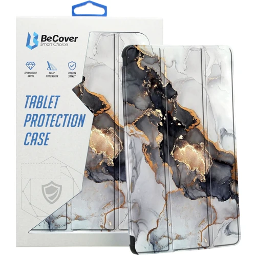 Аксесуар для планшетних ПК BeCover Soft Edge TPU з Pencil Mount Gray Marble для Xiaomi Redmi Pad SE 8.7 (712575)