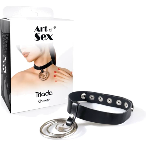 Чокер из натуральной кожи Art of Sex - Triada, черный